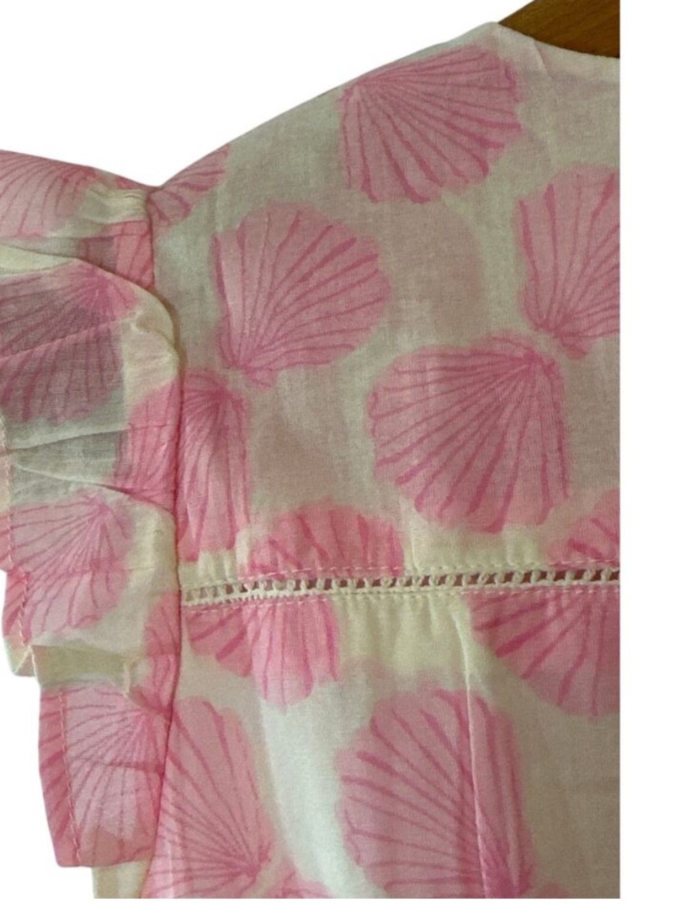 NWT Mer St. Barth Giselle Mini Dress Pink Ruffle shells XS - Picture 8 of 11